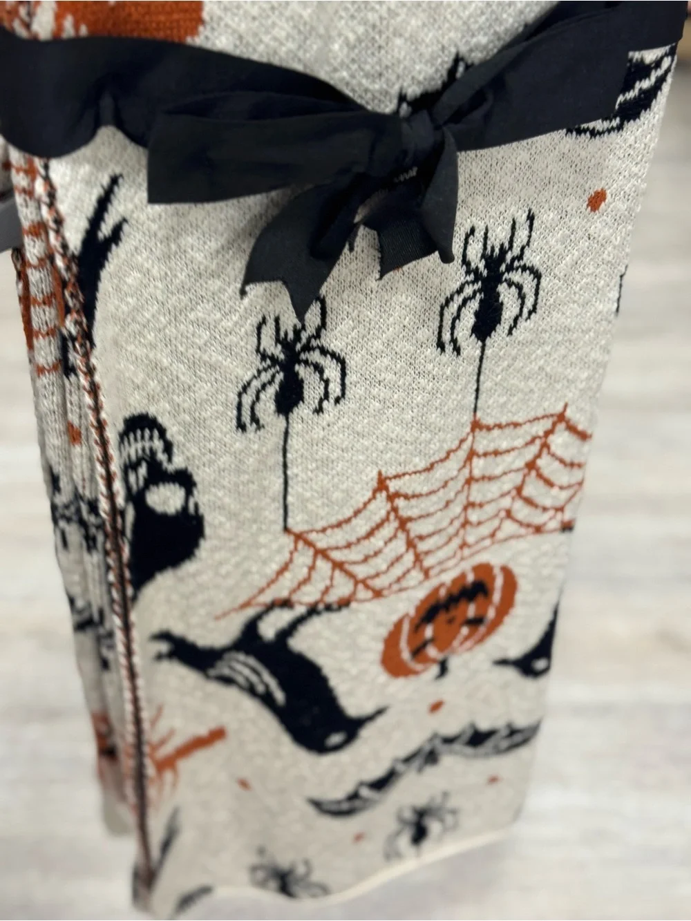 13th & Elm Halloween Decorative Throw - Cream, Black & Orange